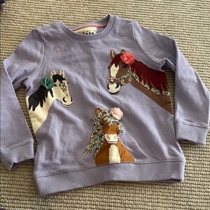 Mini Boden Kids Horse Print Sweatshirt - Purple, Size 5/6